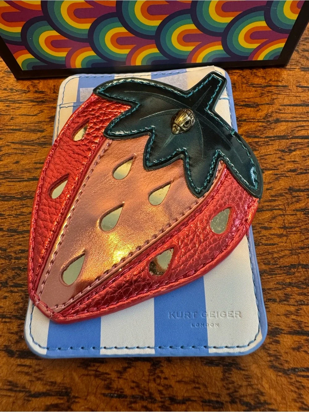 NIB Kurt Geiger Strawberry Phone Card Wallet Sticker